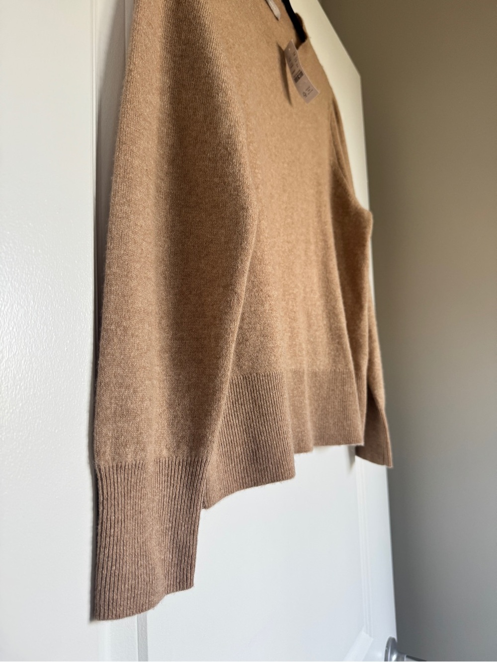NWT J. CREW Cashmere classic-fit crewneck sweater heather camel M *NOTE* BA400 - Picture 4 of 16